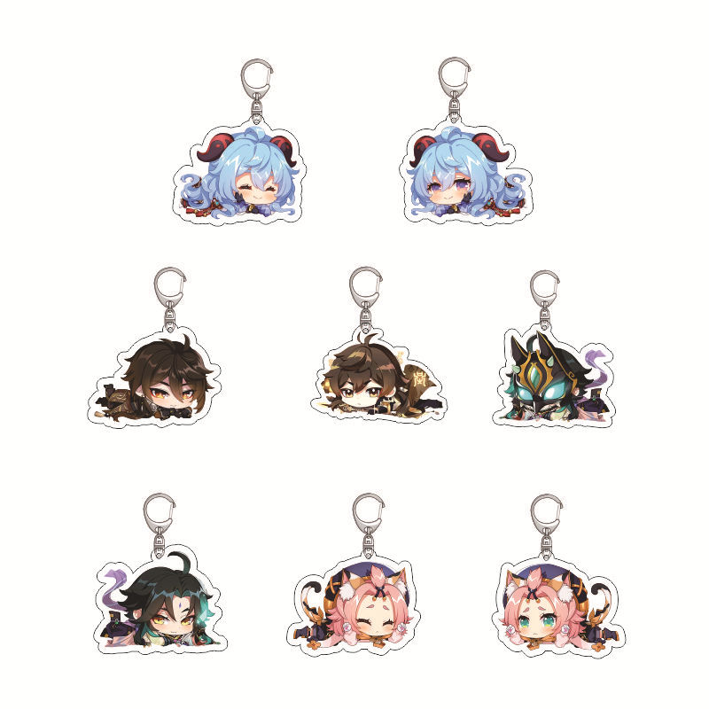 Genshin-Llavero acrílico de im - Anime Merchandise Keychains reseña y precio