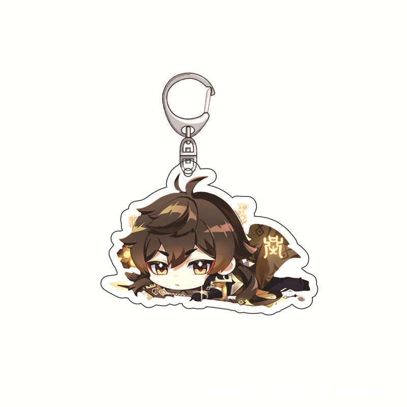 Genshin-Llavero acrílico de im - Anime Merchandise Keychains reseña y precio