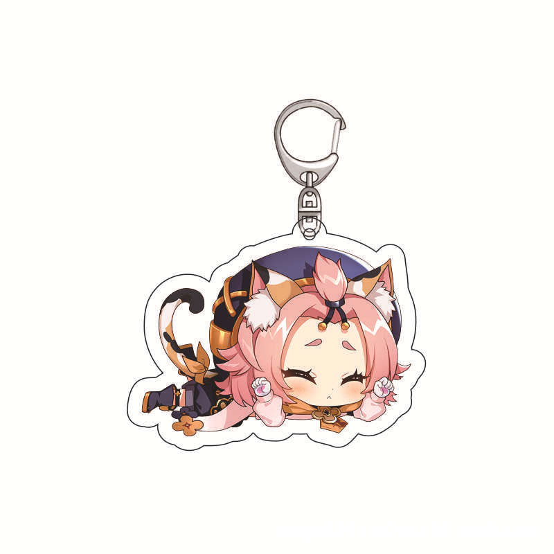 Genshin-Llavero acrílico de im - Anime Merchandise Keychains reseña y precio